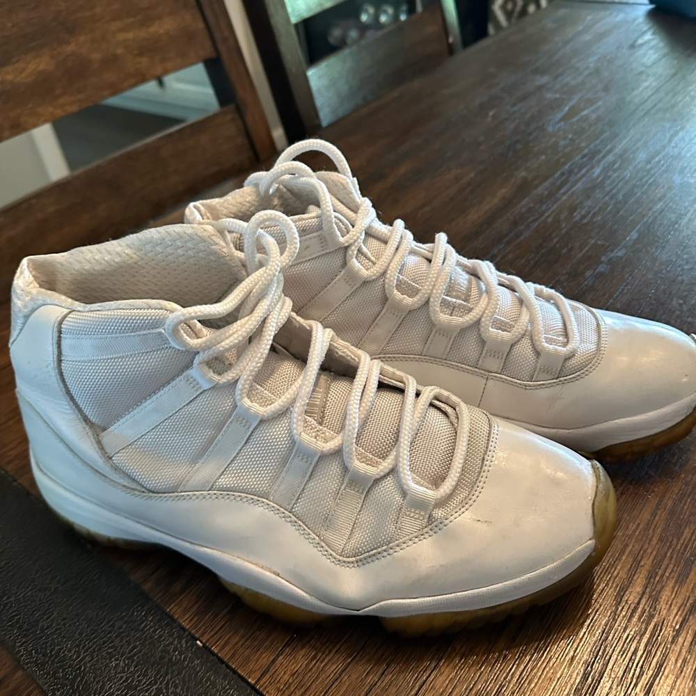 Jordan White High-Top Sneakers with Patent Leather